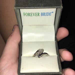 Sterling Silver Diamond Accented Heart Ring